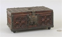 Early European Small Chip Carved Wooden Box
