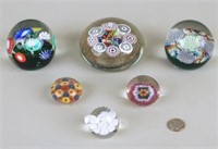Group Six Vintage Paperweights