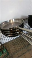 (4) 13" Saute Pans Stainless