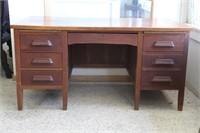 Antique Solid Wood Executive Office Desk
