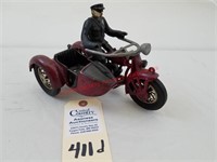 1930’s 8 1/2in Hubley Cast Iron Cycle/Sidecar