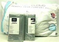 (2) Foam Cluster Pillows & (2) Eclipse Curtains