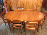 Dining Table Set with 6 Chairs and 2 Leafs