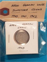 NAZI GERMAN WWII SWASTIKA COINS