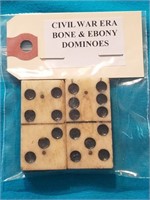 CIVIL WAR ERA BONE AND EBONY DOMINOES