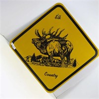 ELK COUNTRY Yellow Metal Caution Sign