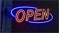 Open sign lights up