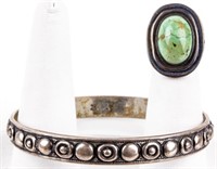 Jewelry Sterling Silver Bangle Bracelet & Ring