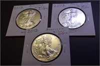 (3) 2012 American Silver Eagle