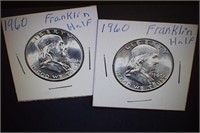 (2) BU 1960 Franklin Half Dollars