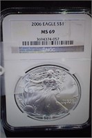 2006 $1 Silver Eagle MS 69