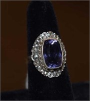 Sterling Silver  Ring w/ Purple Stone Size 7