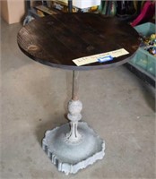 Table w/ Metal Base and Wooden Top