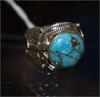 Sterling Silver Ring w/  Turquoise Size 7.5