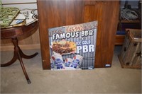 Famous BBQ & Ice Cold PBR Metal Sign