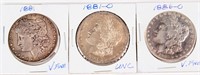 Coin 3 Morgan Silver Dollars 1881, 1881-O, 1886-O