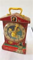 Fisher price music box teaching clock c1964