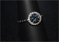 Size 7 Sterling Silver Ring w/ Mystic Topaz and