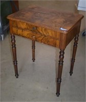Antique Burled Walnut Desk w/ Two Drawers