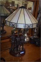 Vietnam Veterans Lamp Base w/ Stained Glass Shade