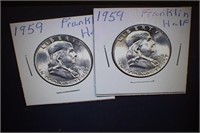 (2) BU 1959 Franklin Half Dollars