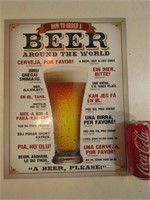 Affiche métal How to order a beer (repro)
