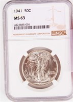 Coin 1941Walking Liberty Half Dollar NGC MS63