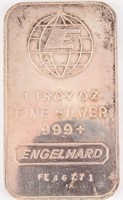 Coin  Engelhard 1 Ounce .999 Silver Bar