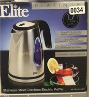 Elite Platinum Glass Cordless Electric kettle