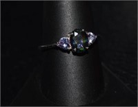 Size 10 Sterling Silver Ring w/ Mystic Topaz and