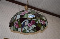 Stained Glass Lampshade w/ Grape and Floral Motif