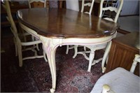 Oval Dining Table w/ Two Leaves, Painted Base