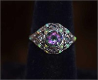 Sterling Silver Ring w/ Color Changing Amethyst &