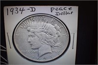 1934d Peace Silver Dollar