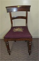 1 Victorian side chair needlepoint seat