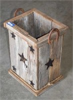 Rustic Wooden Bin w/ Horseshoes Handles and