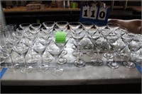 Bar Glasses: (21) Large Martini, (15) Martini