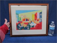'04 signed brorson watercolor "sitting room"