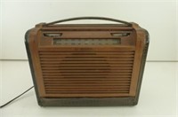 Philco Leather & Wood Rolltop Radio - Powers On