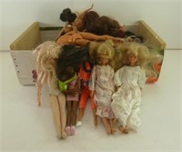 Large lot of barbies in fruit crate