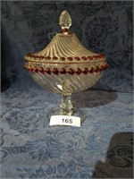 Beautiful Glass Candy Dish with Lid
