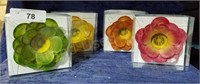 Lot of 4 NIP Flower Candle Holders