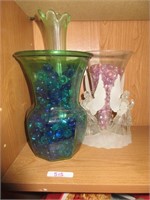 vases with clear/colored stones