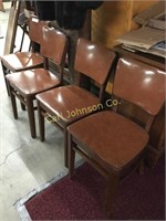 4 NAT'NL STORE FIXTURE CO. CHAIRS AND RED GAME TAB