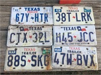 Large lot of vintage Texas license plates