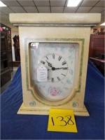 Hand Painted, wood frame mantle clock