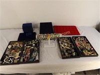 COMSTUME JEWELRY AND JEWELRY / COIN DISPLAY TRAYS