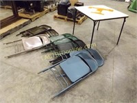 8 FOLDING CHAIRS & 1 CARD TABLE