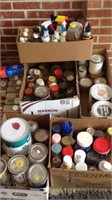 large group of paint, lacquer thinner, stain, &