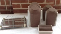 4 necklace display pieces with ring holder &